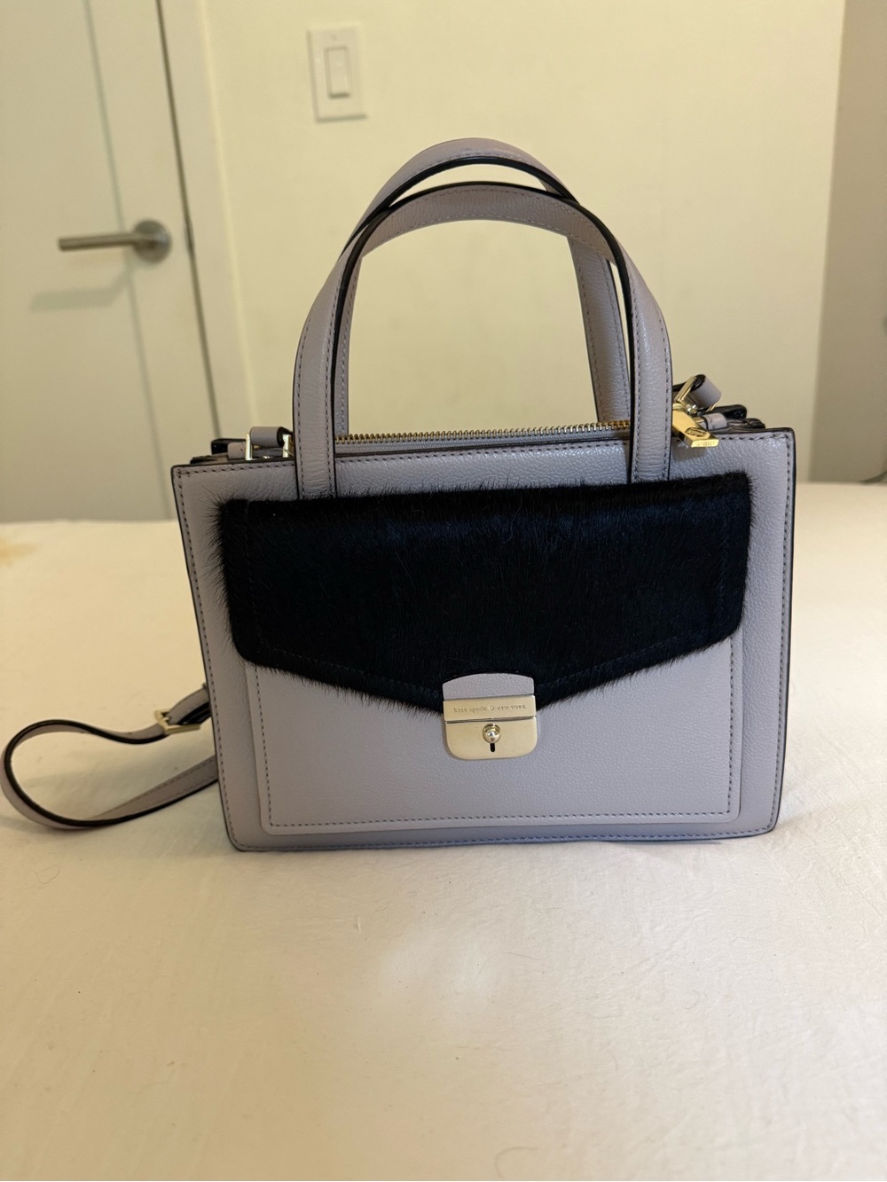 Kate Spade Hyde Place Zarinah Leather & Calf Hair Satchel / Crossbody Never Worn